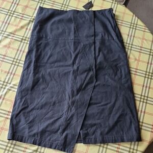 Marc By Marc Jacobs Black Faux Wrap-Front Midi Skirt Lined NWT Size 6